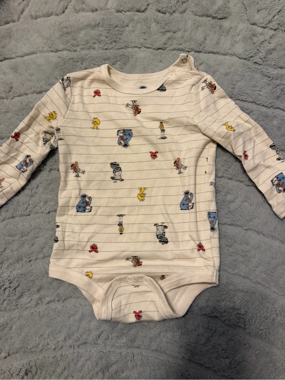 12 month long sleeve Sesame Street onesie